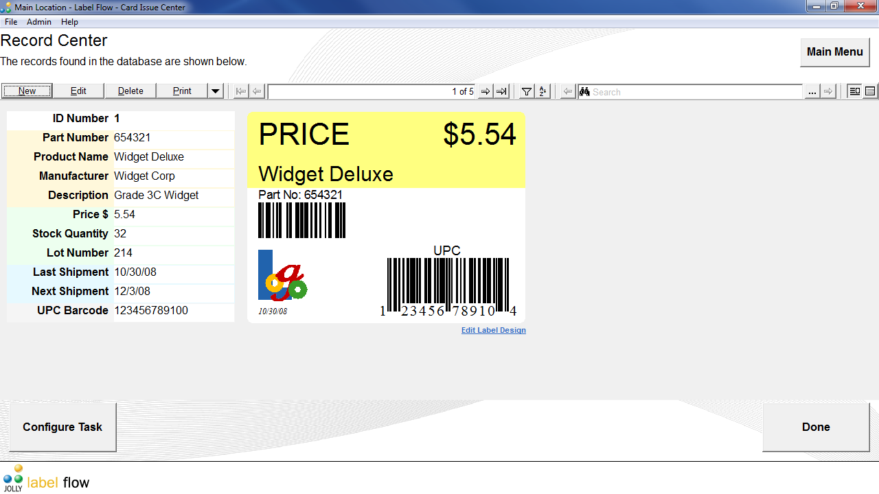 Label Flow Barcode Labeling Software Screenshots