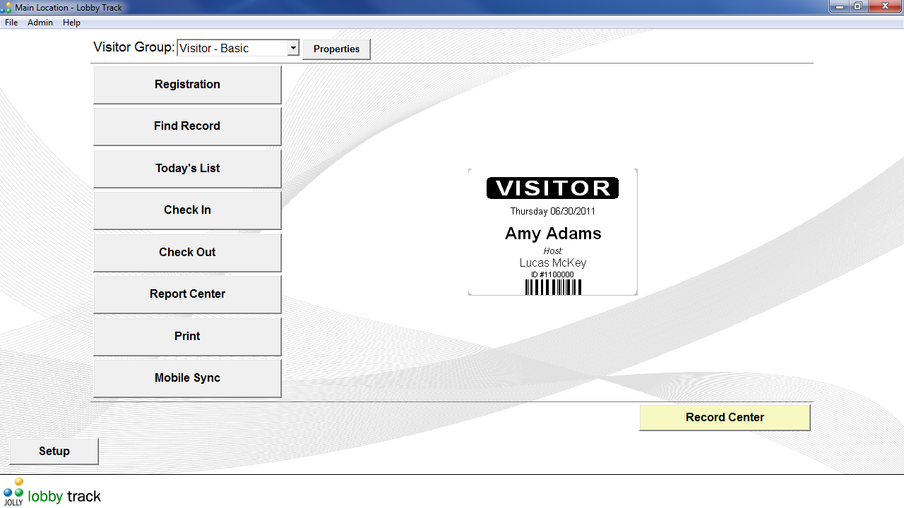 Windows 8 Lobby Track Free Visitor Management Software full