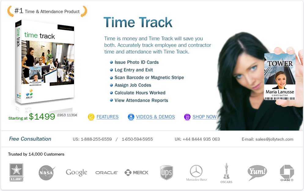 Track employee and contractor time and attendance.
