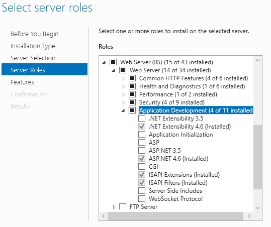 Add web server role